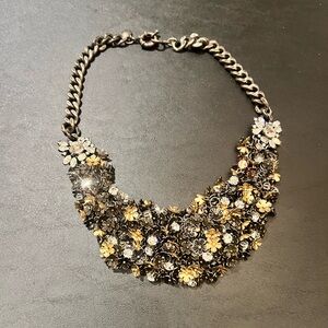 J.Crew Gold and Silver Floral Statement Necklace